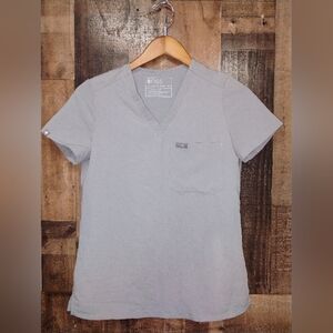 Figs Catarina One Pocket Scrub Top - Cement XXS